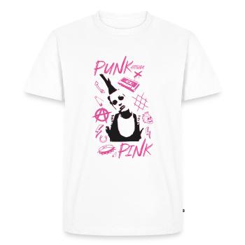 Pink Punk - Men's Premium Organic T-Shirt - white - Front - Nico (187cm)
