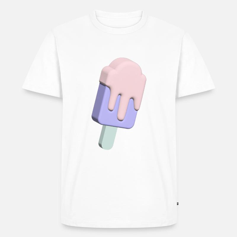 Eis dreidimensional, Pop-Art - Männer Premium Bio T-Shirt - Weiß