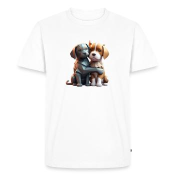 Amour de chien - T-shirt Premium bio Homme - blanc - Devant - Nico (187cm)