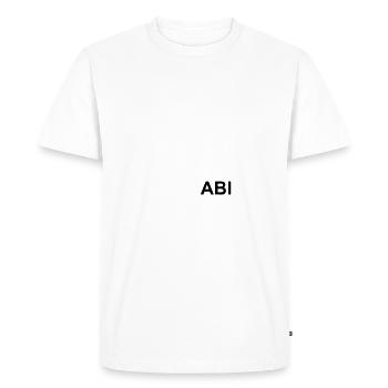 ABIMOTTO - CannABIs - Wir habens durchgezogen! - - Männer Premium Bio T-Shirt - Weiß - Vorne - Nico (187cm)