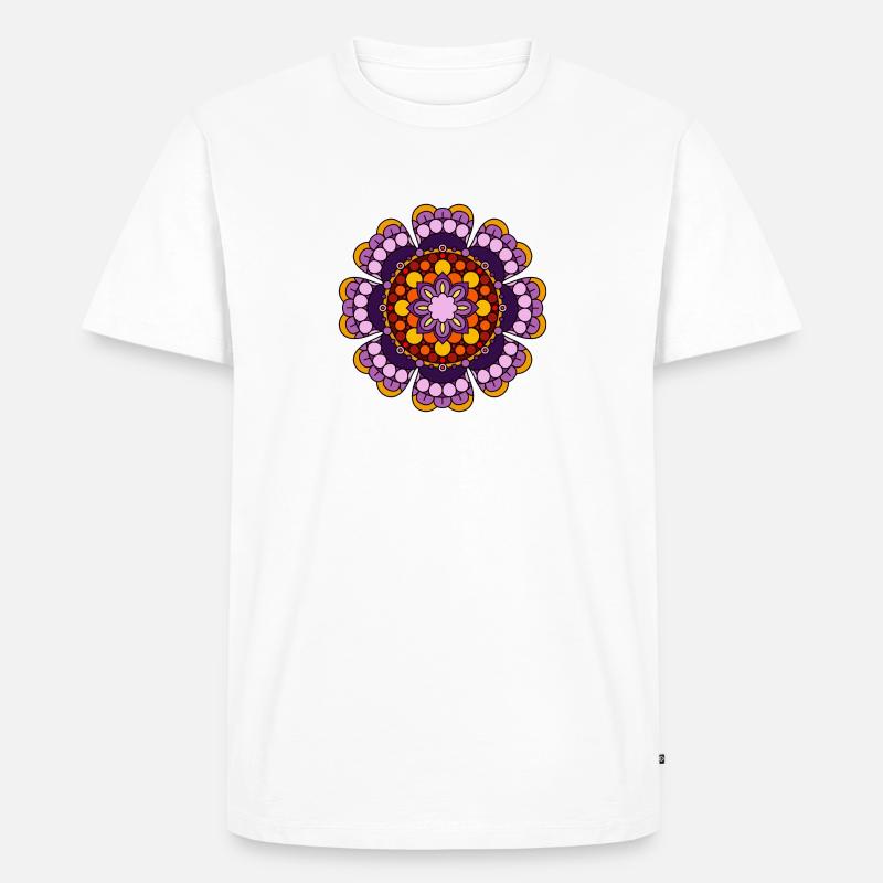 Mandala Meditation Art - Männer Premium Bio T-Shirt - Weiß