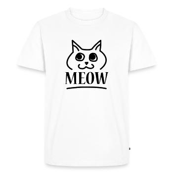 Miaou miaou chat chat - T-shirt Premium bio Homme - blanc - Devant - Nico (187cm)