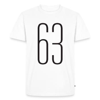 63 - Men's Premium Organic T-Shirt - white - Front - Nico (187cm)