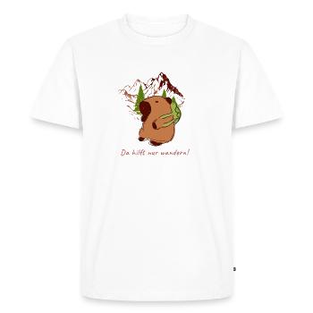 Capybara,Hiking,Backpack,Capybara - Men's Premium Organic T-Shirt - white - Front - Nico (187cm)