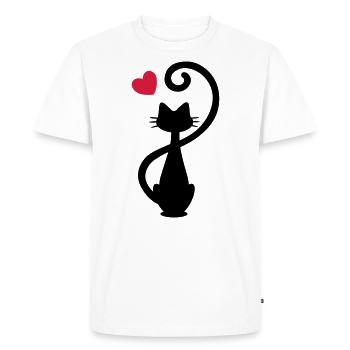 Chat - chat dame - chat - chat - minou - T-shirt Premium bio Homme - blanc - Devant - Nico (187cm)