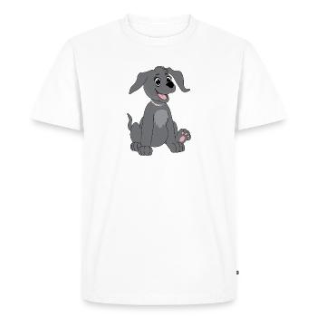 Dog sits - grey - Men's Premium Organic T-Shirt - white - Front - Nico (187cm)