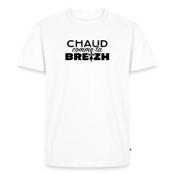Chaud comme la Breizh - T-shirt Premium bio Homme - blanc - Devant - Nico (187cm)