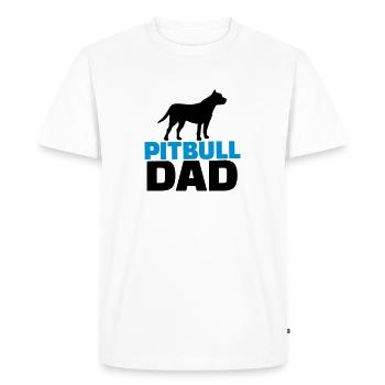 Pitbull Dad - T-shirt Premium bio Homme - blanc - Devant - Nico (187cm)
