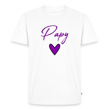 PAPY. PAPA. FÊTE DES PÈRES. BONNE FÊTE PAPA - T-shirt Premium bio Homme - blanc - Devant - Nico (187cm)