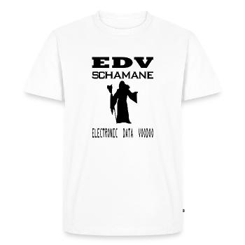 edv - schamane - electronic data voodoo - Männer Premium Bio T-Shirt - Weiß - Vorne - Nico (187cm)