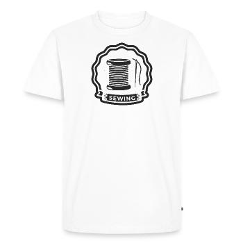 Aiguille à tricoter couture grand-mère fait à la main - T-shirt Premium bio Homme - blanc - Devant - Nico (187cm)