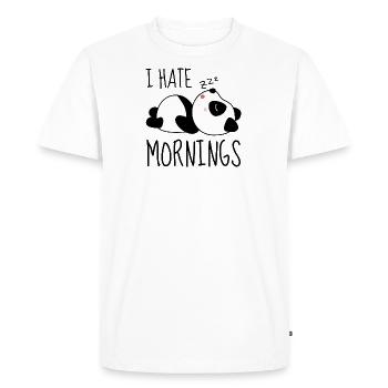 I HATE MORNING - Men's Premium Organic T-Shirt - white - Front - Nico (187cm)