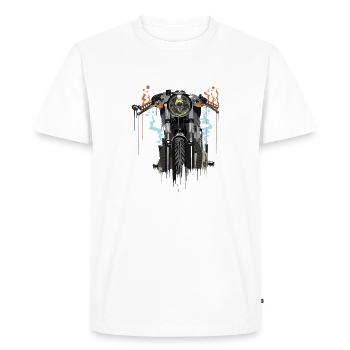 Moto - T-shirt Premium bio Homme - blanc - Devant - Nico (187cm)