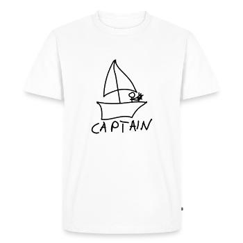 captain sailing ship - Men's Premium Organic T-Shirt - white - Front - Nico (187cm)