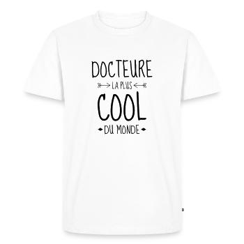 docteur / médecin / hôpital / médecine - T-shirt Premium bio Homme - blanc - Devant - Nico (187cm)