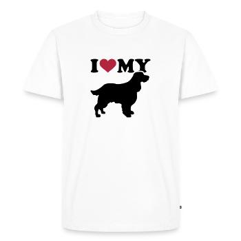 English Springer Spaniel - T-shirt Premium bio Homme - blanc - Devant - Nico (187cm)
