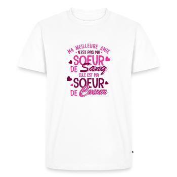 ma meilleure amie est ma soeur de coeur - T-shirt Premium bio Homme - blanc - Devant - Nico (187cm)