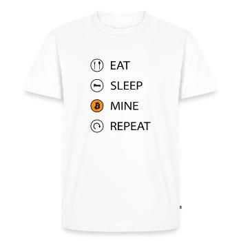 Manger la mine de nuit répéter la crypto-monnaie t-shirt - T-shirt Premium bio Homme - blanc - Devant - Nico (187cm)