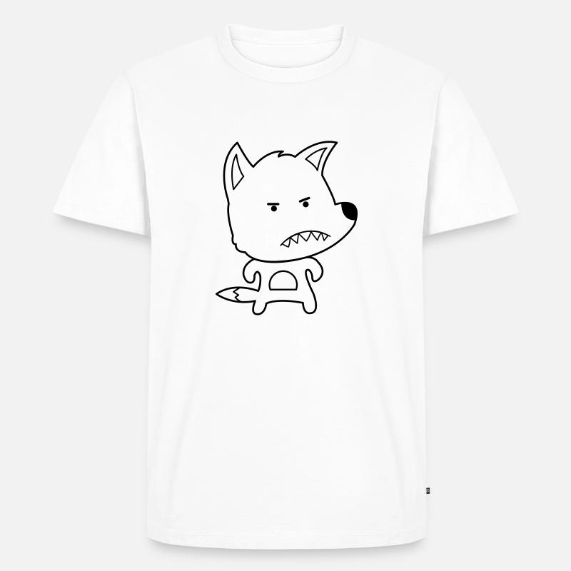 angry fox - Männer Premium Bio T-Shirt - Weiß