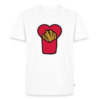 Français Fries Love - T-shirt Premium bio Homme - blanc - Devant - Nico (187cm)