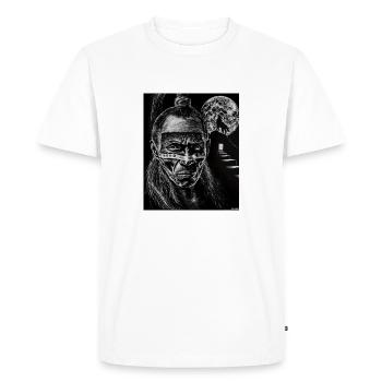 " Sur les chemins de la Lune " - T-shirt Premium bio Homme - blanc - Devant - Nico (187cm)