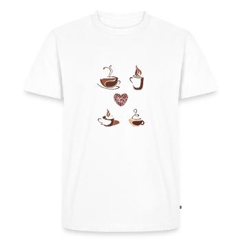 Café - T-shirt Premium bio Homme - blanc - Devant - Nico (187cm)