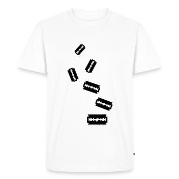 Razor Blade Icon Icon - Men's Premium Organic T-Shirt - white - Front - Nico (187cm)
