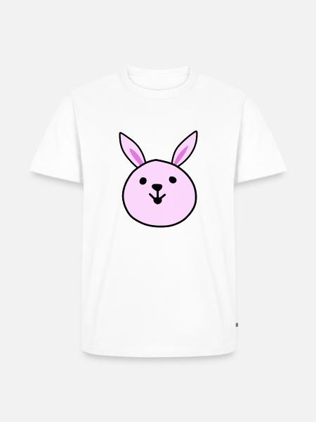 Cute pink rabbit - Men's Premium Organic T-Shirt - white