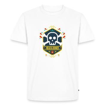 Fleur de tête et d’os - T-shirt Premium bio Homme - blanc - Devant - Nico (187cm)