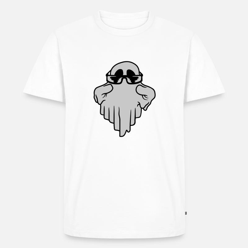 Sonnenbrille Geist Comic Halloween - Männer Premium Bio T-Shirt - Weiß