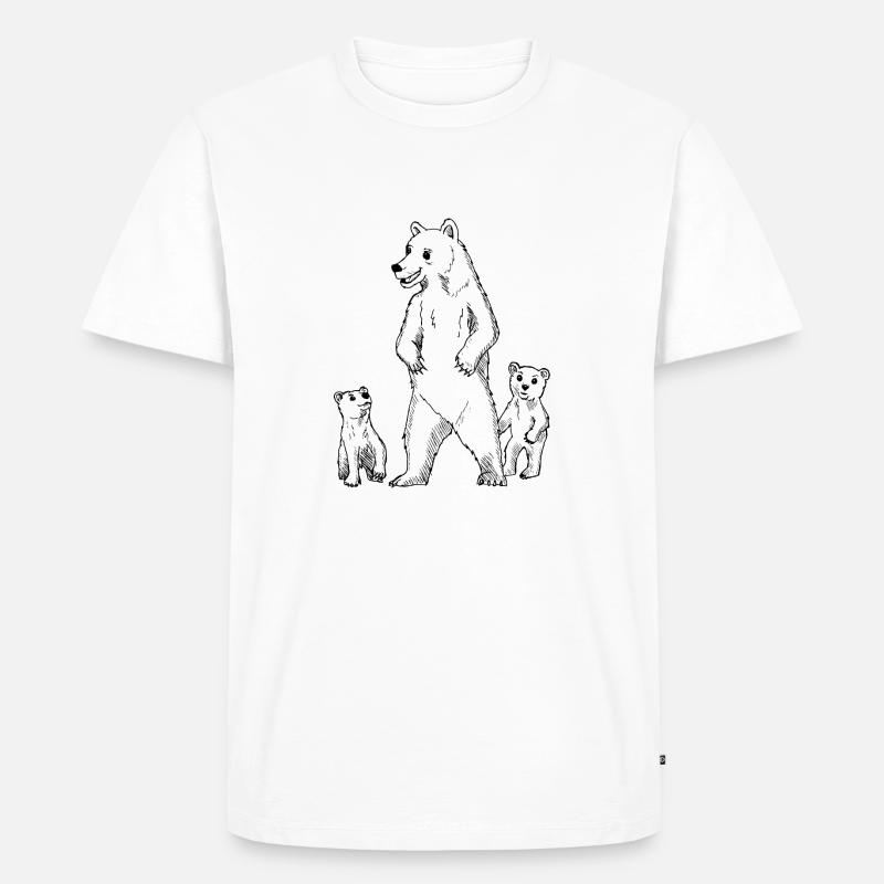 Bären Mutter Vater - Männer Premium Bio T-Shirt - Weiß