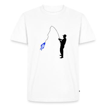 Angler - Men's Premium Organic T-Shirt - white - Front - Nico (187cm)
