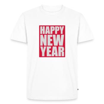 Citation Bonne année - T-shirt Premium bio Homme - blanc - Devant - Nico (187cm)