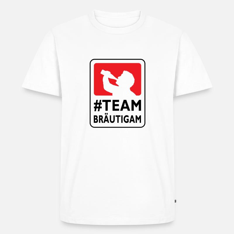 Team Bräutigam - Junggesellenabschied - Männer Premium Bio T-Shirt - Weiß