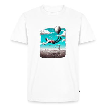 FLOTTER AU-DESSUS DE LONDRES - T-shirt Premium bio Homme - blanc - Devant - Nico (187cm)