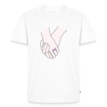 Se tenir la main Journée du mercredi - T-shirt Premium bio Homme - blanc - Devant - Nico (187cm)