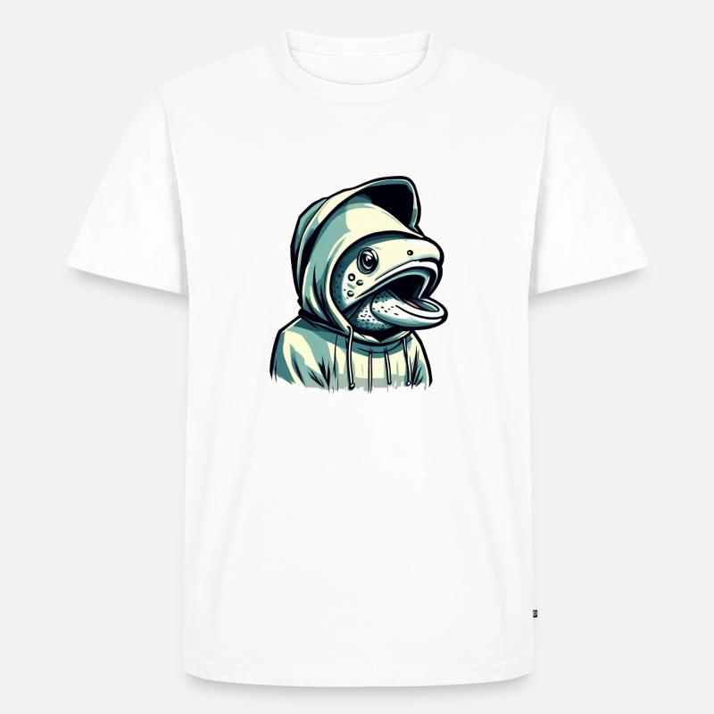 Fischkopf Forelle - Männer Premium Bio T-Shirt - Weiß
