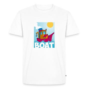 Image de bande dessinée d’un remorqueur amusant - T-shirt Premium bio Homme - blanc - Devant - Nico (187cm)