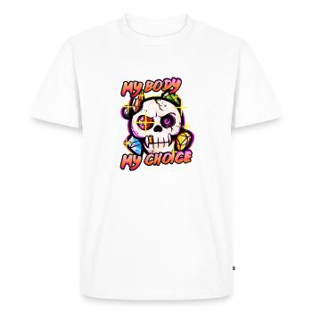 MyBodyMyChoice - Men's Premium Organic T-Shirt - white - Front - Nico (187cm)