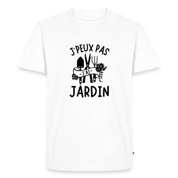 Je peux pas j ai jardinage jardin - T-shirt Premium bio Homme - blanc - Devant - Nico (187cm)