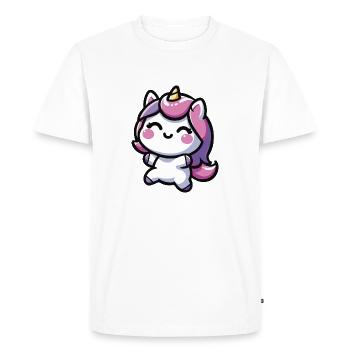 adorable kawaii unicorn Design - Men's Premium Organic T-Shirt - white - Front - Nico (187cm)