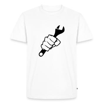 Fist Wrench - Men's Premium Organic T-Shirt - white - Front - Nico (187cm)