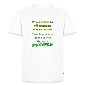 PEOPLE - T-shirt Premium bio Homme - blanc - Devant - Nico (187cm)