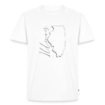 Illinois (États-Unis) | Carte | Script fantôme - T-shirt Premium bio Homme - blanc - Devant - Nico (187cm)
