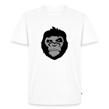 Visage de gorille - T-shirt Premium bio Homme - blanc - Devant - Nico (187cm)