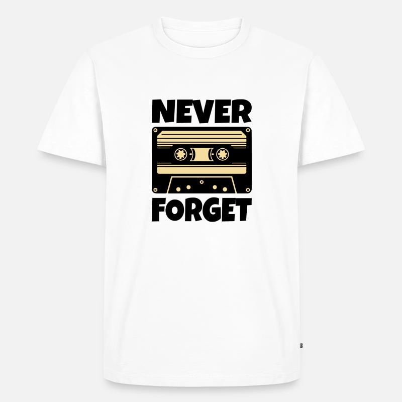 Kassette Retro Never Forget - Männer Premium Bio T-Shirt - Weiß