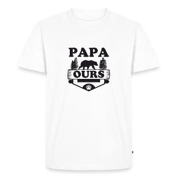 Papa Ours grognon - T-shirt Premium bio Homme - blanc - Devant - Nico (187cm)