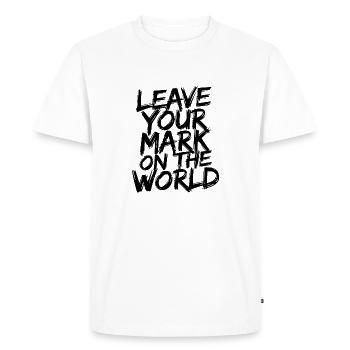 Laissez votre marque sur le monde - T-shirt Premium bio Homme - blanc - Devant - Nico (187cm)