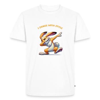 Bunny Dabbing Comic - Men's Premium Organic T-Shirt - white - Front - Nico (187cm)