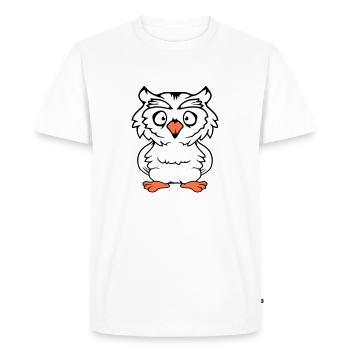 hibou oiseau aigle hibou hibou nuit oiseau effraie des granges chouette bande dessinée - T-shirt Premium bio Homme - blanc - Devant - Nico (187cm)